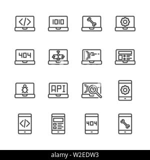 Programming and coding icon set.Vector illustration Stock Vector