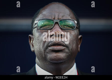 Suez, Egypt. 08th July, 2019. Soccer: African Cup, Mali - Côte d'Ivoire, knockout round, round of 16: Mohamed Magassouba, national coach of Mali. Credit: Oliver Weiken/dpa/Alamy Live News Stock Photo