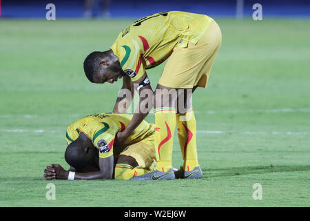 Suez, Egypt. 08th July, 2019. Soccer: Africa Cup, Mali - Côte d'Ivoire, knockout round, round of sixteen: Mali's players react after the final whistle. Credit: Oliver Weiken/dpa/Alamy Live News Stock Photo
