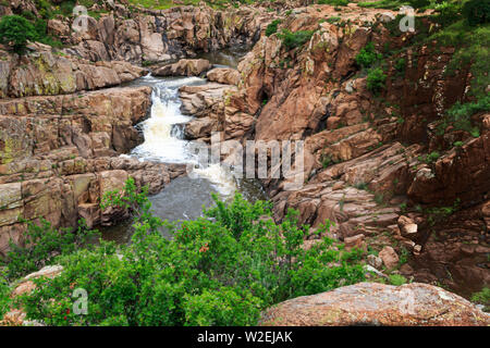 West Cache Creek and the 40 foot hole in the Wichita Mountains National Wildlife Refuge, Cache, OK Stock Photo