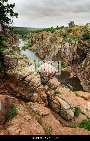 West Cache Creek and the 40 foot hole in the Wichita Mountains National Wildlife Refuge, Cache, OK Stock Photo