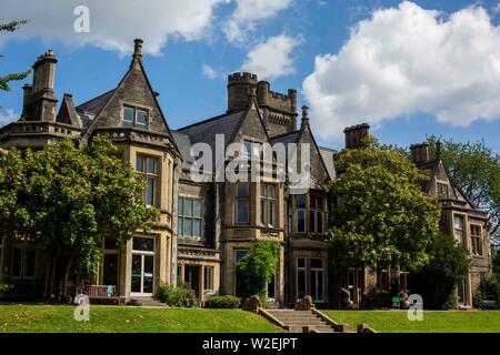 Insole Court, a Grade II listed Victorian Gothic mansion in Cardiff, pictured July 2019. Stock Photo