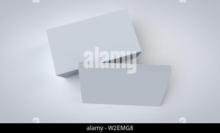 3D rendering of business card template for corporate branding mockup, isolated on white background. Stock Photo
