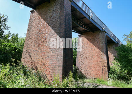 The Edstone aqueduct on the Birmingham to Stratford upon Avon canal, the longest canal aqueduct in England. Stock Photo