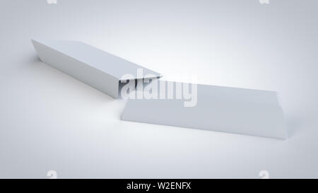 Open DL commercial envelope realistic 3D rendering, for corporate branding and marketing presentation mockup. Stock Photo