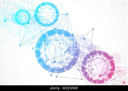 Big Data Visualization Background. Modern futuristic virtual abstract background. Science network pattern, connecting lines and dots. Global network Stock Vector