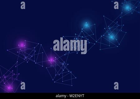 Big Data Visualization Background. Modern futuristic virtual abstract background. Science network pattern, connecting lines and dots. Global network Stock Vector