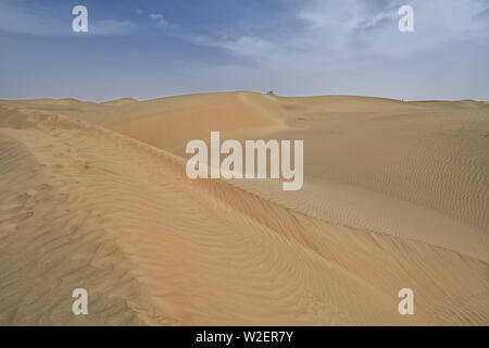 Shifting sand dunes-Takla Makan Desert. Yutian Keriya county-Xinjiang Uyghur region-China-0319 Stock Photo