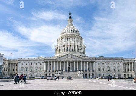 The east front of United States Capitol at Capitol Hill. The Capitol building is the home of US Congress. Stock Photo