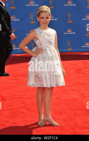 LOS ANGELES, CA. August 30, 2010: Mad Men star Kiernan Shipka at the 2010 Primetime Emmy Awards at the Nokia Theatre L.A. Live in downtown Los Angeles. © 2010 Paul Smith / Featureflash Stock Photo