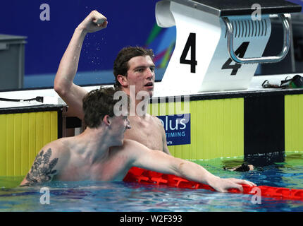 Scandone Pool, Naples, Italy. 8th July, 2019. 30th Summer Universiade Competition day 5; Men's 100m Freestyle Final, Zachary Apple (USA) Credit: Action Plus Sports/Alamy Live News Stock Photo