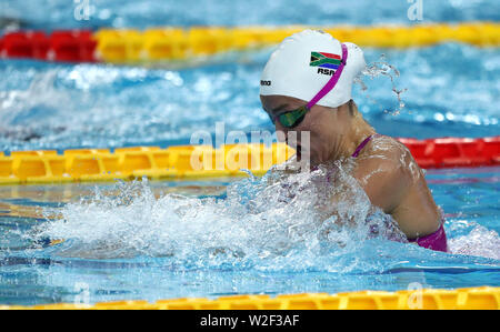 Scandone Pool, Naples, Italy. 8th July, 2019. 30th Summer Universiade Competition day 5; Women's 200m Breaststroke, Tatjana Rens Schoenmaker (RSA) Credit: Action Plus Sports/Alamy Live News Stock Photo