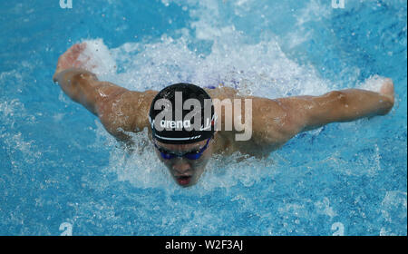 Scandone Pool, Naples, Italy. 8th July, 2019. 30th Summer Universiade Competition day 5; Men's 100m Butterfly semi-final, Yuya Tanaka Credit: Action Plus Sports/Alamy Live News Stock Photo