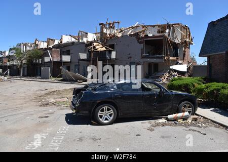 Tornado damage that occurred on the 27 May 2019 in the Dayton, Ohio vicinity Stock Photo