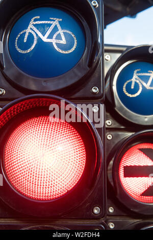 Bicycle traffic lights Stock Photo