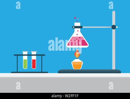 Chemical Laboratory. Science lab, Research center. Stock Vector