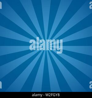 Blue beams and rays abstract vector illustration radial lines background Stock Vector