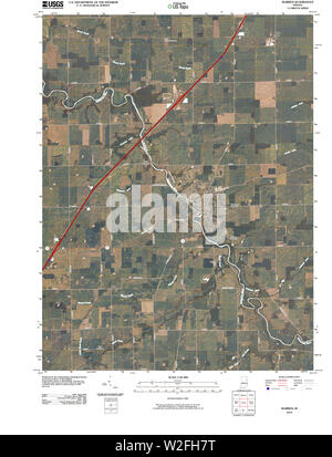 USGS TOPO Map Indiana IN Warren 20100525 TM Restoration Stock Photo