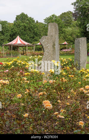 Rose gardens at Sir Thomas and Lady Dixon Park in Belfast, the gardens are part of the City of Belfast International Rose Show event each July. Stock Photo