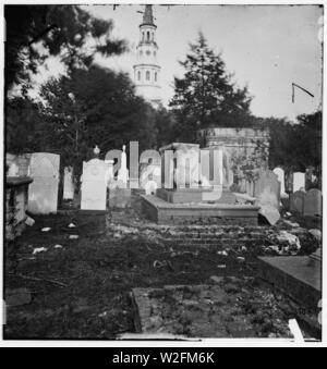 Charleston, South Carolina. Ruins of bombarded graveyard Stock Photo