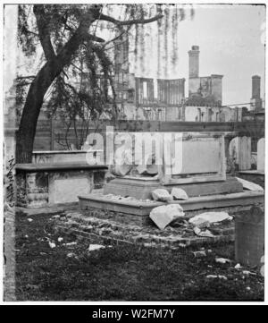 Charleston, South Carolina. The bombarded graveyard of the Circular Church Stock Photo