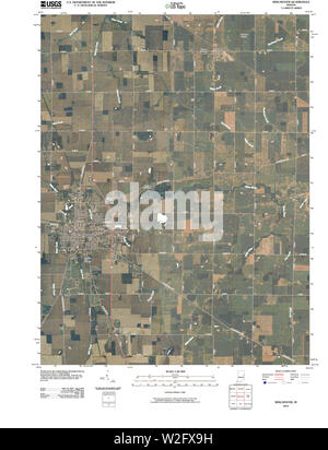 USGS TOPO Map Indiana IN Winchester 20100525 TM Restoration Stock Photo