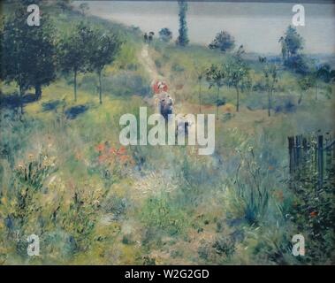 Chemin montant dans les hautes herbes - Pierre Auguste Renoir. Stock Photo