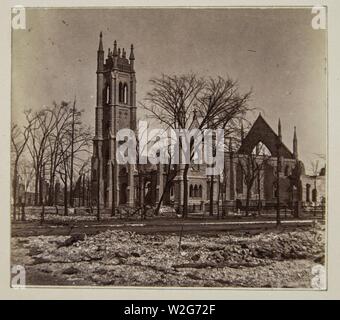 Chicago Fire of 1871, St. James Church Stock Photo