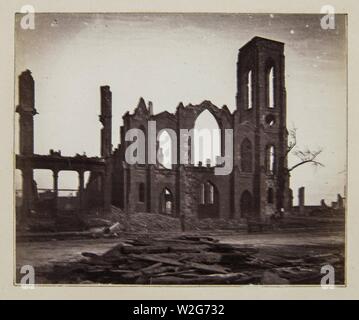 Chicago Fire of 1871, Second Presbyterian Church corner Wabash Ave. & Washington St. Stock Photo