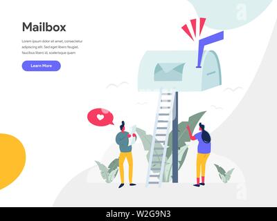 Mailbox Illustration Concept. Modern flat design concept of web page design for website and mobile website.Vector illustration EPS 10 Stock Vector