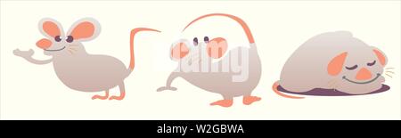 Rat zodiac. The animal of the Chinese zodiac. Stock Vector