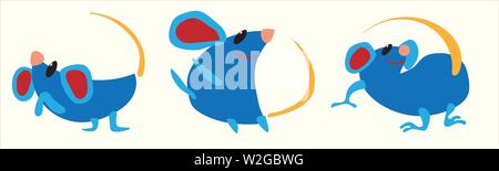 Rat zodiac. The animal of the Chinese zodiac. Stock Vector