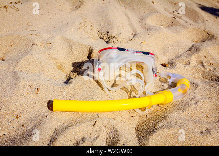 Download Close Up Of A Diving Mask On Yellow Plain Background Stock Photo Alamy PSD Mockup Templates