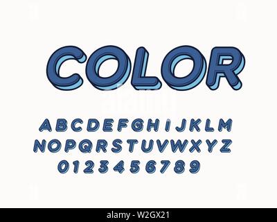 Retro font and alphabet. Stock vector illustration Stock Vector