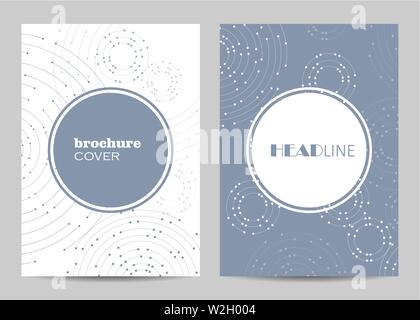 Brochure template layout design. Geometric pattern with connected lines and dots Stock Vector