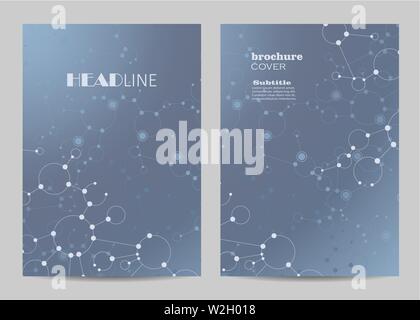 Modern vector templates for brochure cover in A4 size. Stock Vector