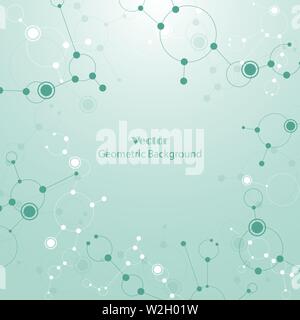 Geometric pattern with connected lines and dots. Stock Vector