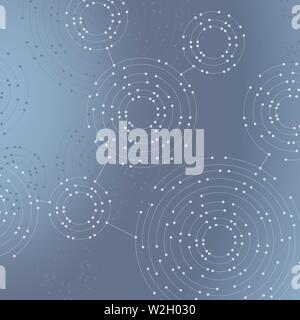 Geometric pattern with connected lines and dots. Stock Vector