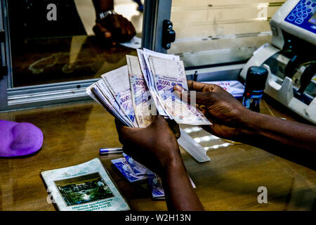 Microfinance institution agency in Ouagadougou, Burkina Faso. Stock Photo