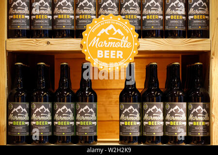 Marmotte beer. Artisanal beer. France. Stock Photo