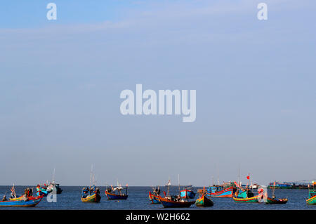 South China Sea. Fishing boats.      Vung Tau. Vietnam. Stock Photo