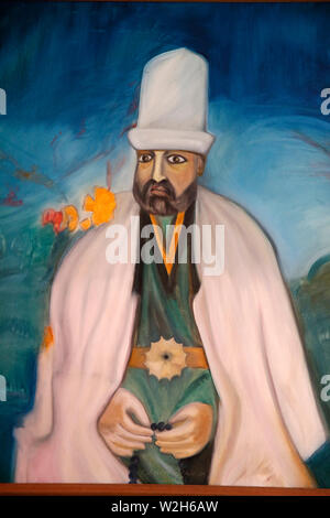 Bektachi (Bektashi) tekke in Gjakove, Kosovo. Painting. Stock Photo