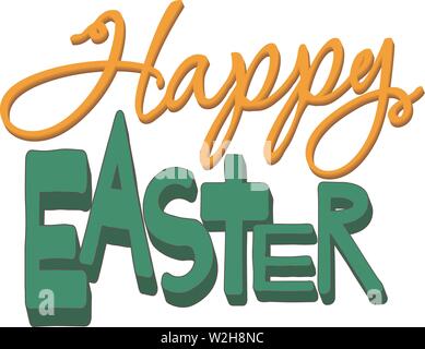 Happy EasTer - Congratulation. Colorful inscription. Lettering, text processing. Stock Vector