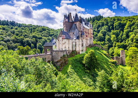 Eltz Castle or Burg Eltz. Medieval castle on the hills above the Moselle River. Rhineland-Palatinate Germany. Stock Photo