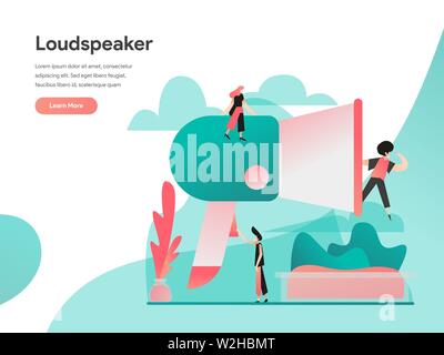 Loudspeaker Illustration Concept. Modern flat design concept of web page design for website and mobile website.Vector illustration EPS 10 Stock Vector