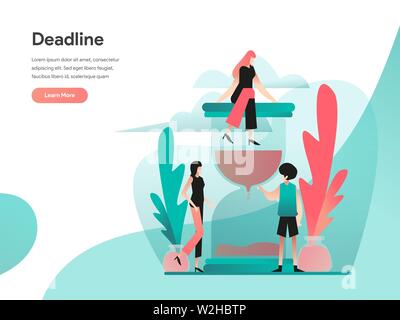 Deadline Illustration Concept. Modern flat design concept of web page design for website and mobile website.Vector illustration EPS 10 Stock Vector