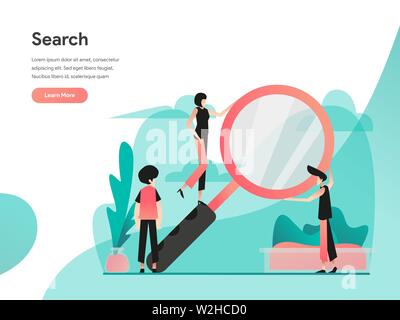 Search Illustration Concept. Modern flat design concept of web page design for website and mobile website.Vector illustration EPS 10 Stock Vector