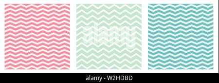 Vector Seamless pattern set zig zag background Stock Vector
