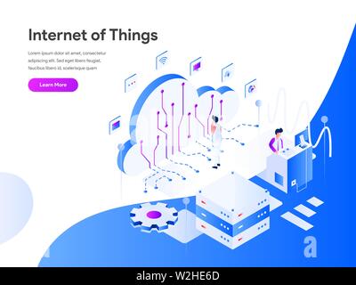 Internet of Things Isometric Illustration Concept. Modern flat design concept of web page design for website and mobile website.Vector illustration EP Stock Vector