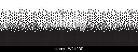 Pixel Black and White Seamless Pattern. Pixel abstract mosaic background, Vector illustration for website, card, poster Stock Vector